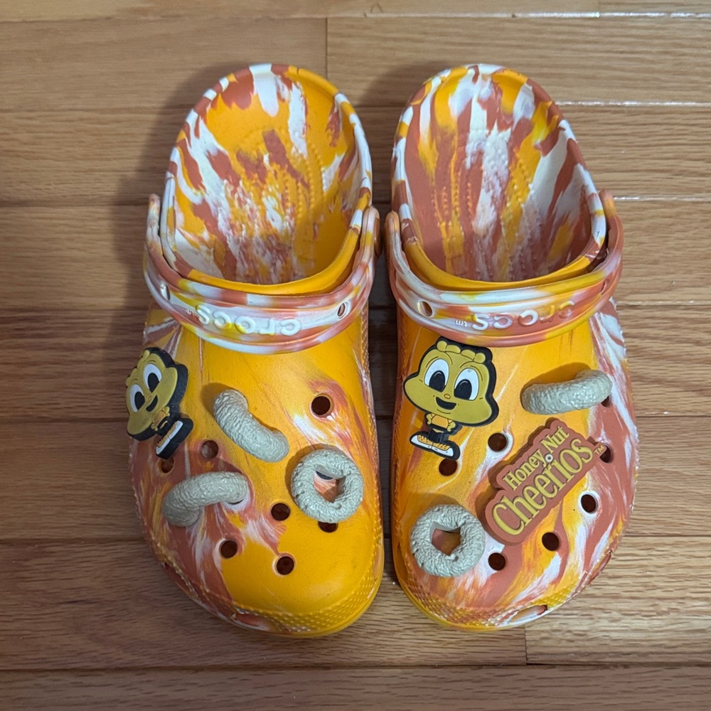 CROCS Orange and Yellow Cereal Themed Clogs